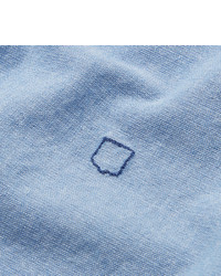 Chemise à manches longues en chambray bleu clair Massimo Alba