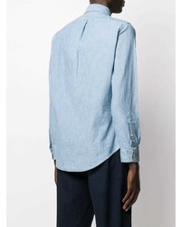 Chemise à manches longues en chambray bleu clair Ralph Lauren