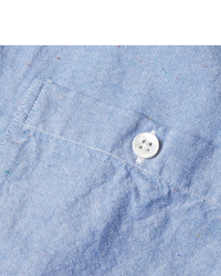 Chemise à manches longues en chambray bleu clair Incotex