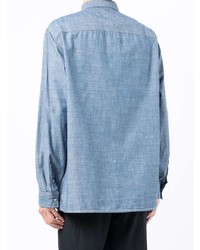 Chemise à manches longues en chambray bleu clair Armani Exchange