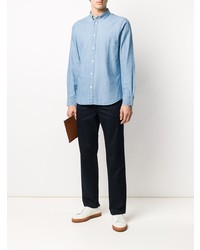 Chemise à manches longues en chambray bleu clair Filippa K