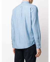 Chemise à manches longues en chambray bleu clair Filippa K