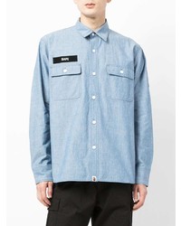 Chemise à manches longues en chambray bleu clair A Bathing Ape