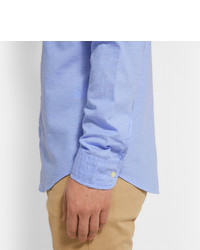 Chemise à manches longues en chambray bleu clair