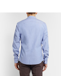 Chemise à manches longues en chambray bleu clair Gucci
