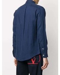 Chemise à manches longues en chambray bleu marine Polo Ralph Lauren