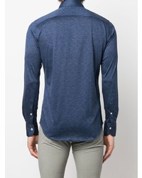 Chemise à manches longues en chambray bleu marine Canali
