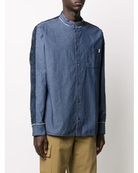 Chemise à manches longues en chambray bleue Golden Goose