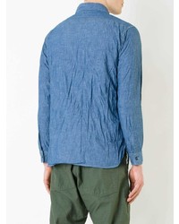 Chemise à manches longues en chambray bleue orSlow