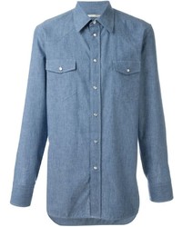 Chemise à manches longues en chambray bleue Marc Jacobs