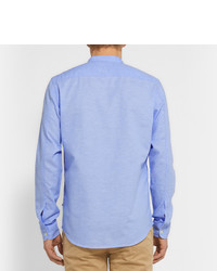 Chemise à manches longues en chambray bleue