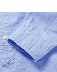 Chemise à manches longues en chambray bleue