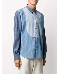 Chemise à manches longues en chambray bleue Lanvin