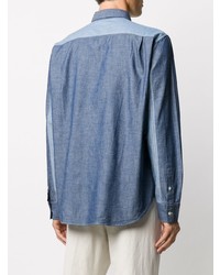 Chemise à manches longues en chambray bleue Lanvin