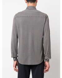 Chemise à manches longues en chambray grise Fedeli