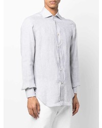 Chemise à manches longues en chambray grise Kiton