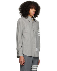 Chemise à manches longues en chambray grise Thom Browne