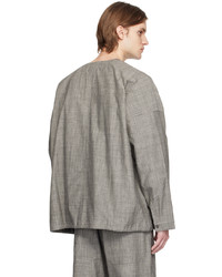Chemise à manches longues en chambray grise Jan Jan Van Essche