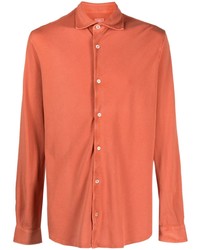 Chemise à manches longues en chambray orange Fedeli
