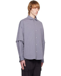 Chemise à manches longues en chambray violet clair meanswhile