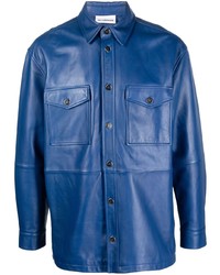 Chemise à manches longues en cuir bleue Han Kjobenhavn