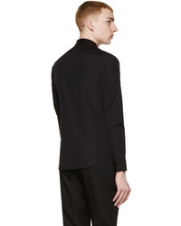 Chemise à manches longues en cuir noire Givenchy