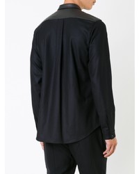 Chemise à manches longues en cuir noire Juun.J