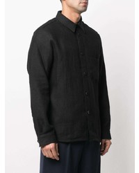 Chemise à manches longues en cuir noire Junya Watanabe