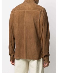 Chemise à manches longues en daim marron Ajmone