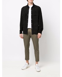 Chemise à manches longues en daim noire Low Brand