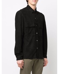 Chemise à manches longues en daim noire Low Brand