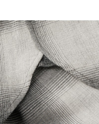 Chemise à manches longues en flanelle à carreaux grise Tom Ford