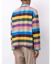 Chemise à manches longues en flanelle à carreaux multicolore YMC
