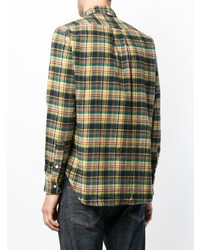 Chemise à manches longues en flanelle à carreaux multicolore Gitman Vintage