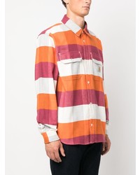 Chemise à manches longues en flanelle à carreaux orange Carhartt WIP