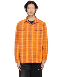 Chemise à manches longues en flanelle à carreaux orange NotSoNormal
