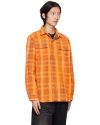 Chemise à manches longues en flanelle à carreaux orange NotSoNormal