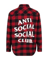 Chemise à manches longues en flanelle à carreaux rouge et noir Anti Social Social Club