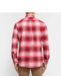 Chemise à manches longues en flanelle à carreaux rouge Gitman Brothers