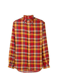 Chemise à manches longues en flanelle à carreaux rouge Gitman Vintage