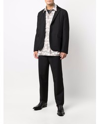 Chemise à manches longues en flanelle à fleurs grise Acne Studios