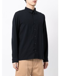 Chemise à manches longues en flanelle bleu marine A.P.C.