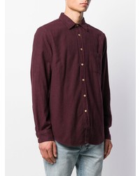 Chemise à manches longues en flanelle bordeaux Portuguese Flannel