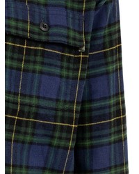Chemise à manches longues en flanelle écossaise bleu marine et vert A Bathing Ape