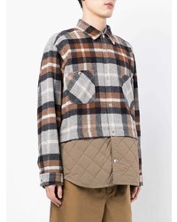 Chemise à manches longues en flanelle écossaise marron Comme des Garcons Homme