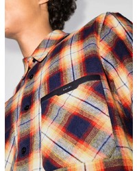 Chemise à manches longues en flanelle écossaise multicolore Amiri