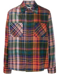 Chemise à manches longues en flanelle écossaise multicolore Off-White