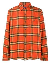 Chemise à manches longues en flanelle écossaise orange Patagonia
