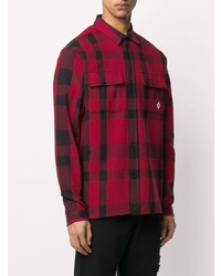 Chemise à manches longues en flanelle écossaise rouge Marcelo Burlon County of Milan