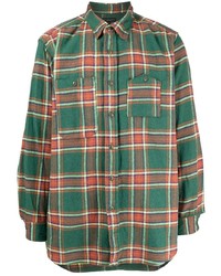 Chemise à manches longues en flanelle écossaise verte Engineered Garments
